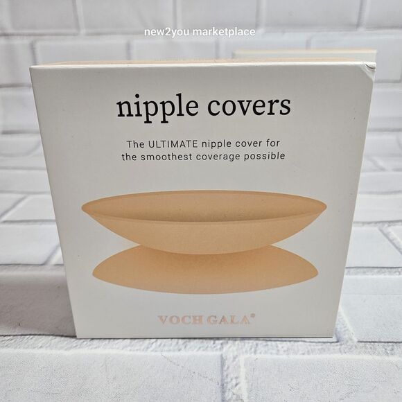 VOCH GALA Nipple Covers 2 Pairs-Seamless and Sheer Adhesive Silicone Size D+ - Picture 1 of 6